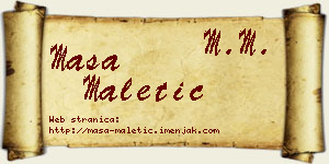 Maša Maletić vizit kartica
